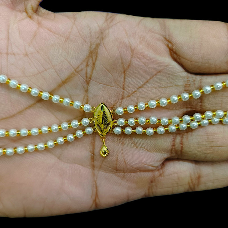BFG-(WGT: 0.220 GM APPROX) BIS CERTIFIED HUID HALLMARK 375 9KT GOLD MOTI NECKLACE 1 PIECE  WITH ADJUSTABLE TASSEL FOR GIFT IN MARRIAGE.