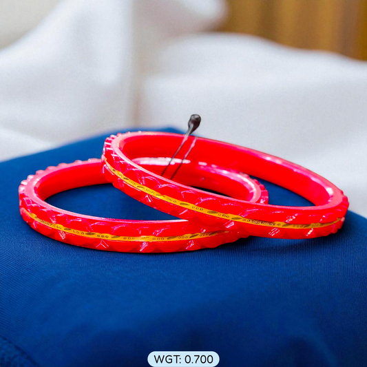 (GSP) TRJ WGT: 0.700 GM APPROX 22KT HUID HALLMARK GOLD POLA BANGLES 1 PAIR DESIGN FOR REGULAR USE.