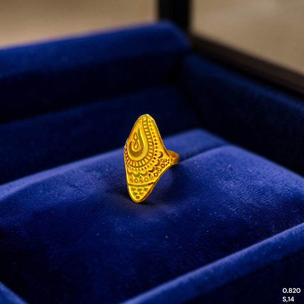 LADIES RING (FDG379)-(SIZE: 14) WGT: 0.820 GM APPROX BIS CERTIFIED HUID HALLMARK 375 9KT GOLD RING FOR WOMEN 1 PIECE.