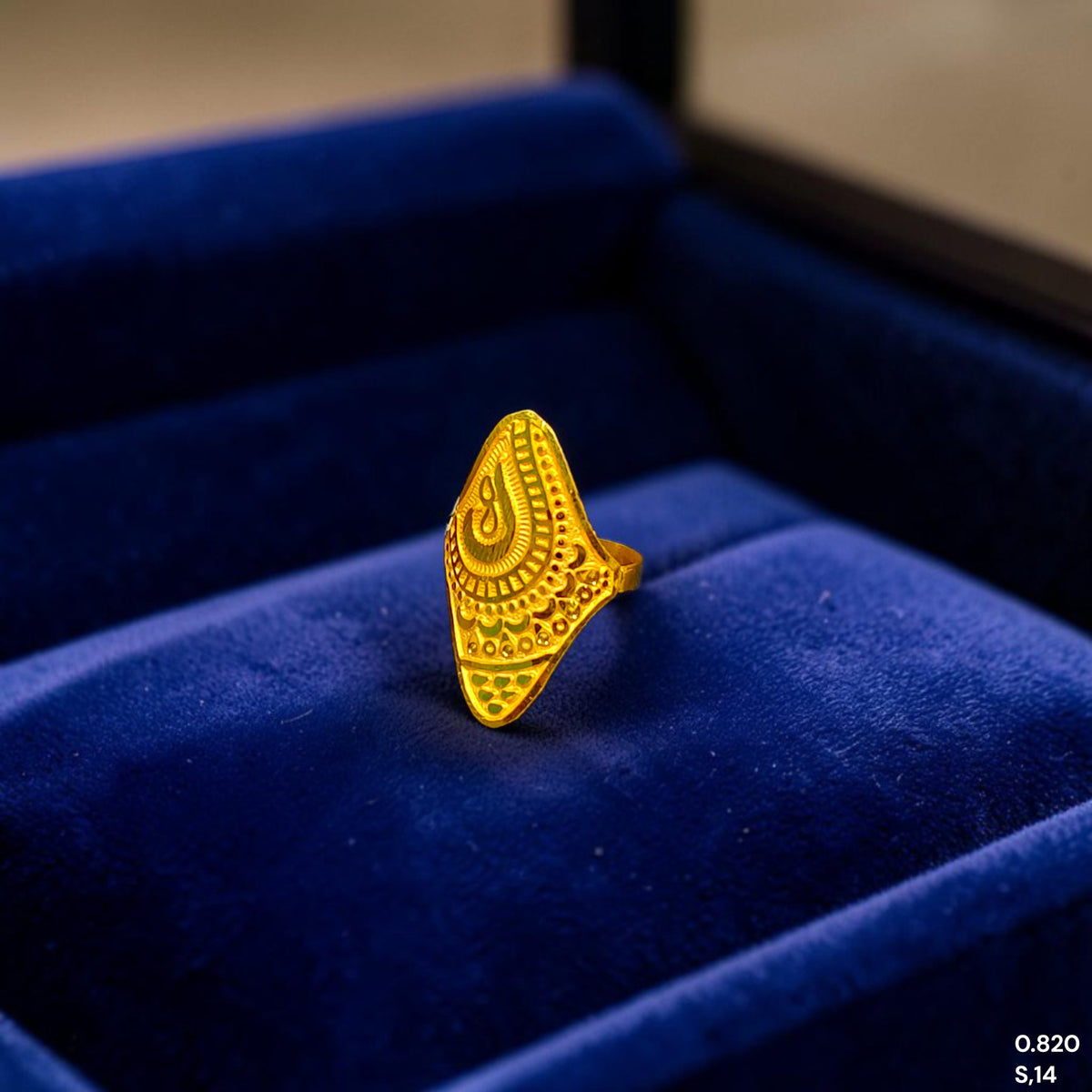 LADIES RING (FDG379)-(SIZE: 14) WGT: 0.820 GM APPROX BIS CERTIFIED HUID HALLMARK 375 9KT GOLD RING FOR WOMEN 1 PIECE.