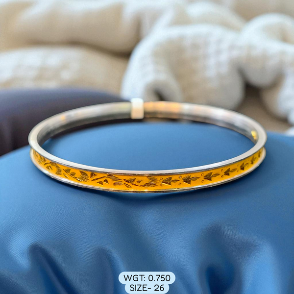 TRJ (SIZE: 26) WGT: 0.750 GM APPROX 22KT HUID HALLMARK GOLD NOA BANGLES (LAZER CHILA) 1 PIECE.