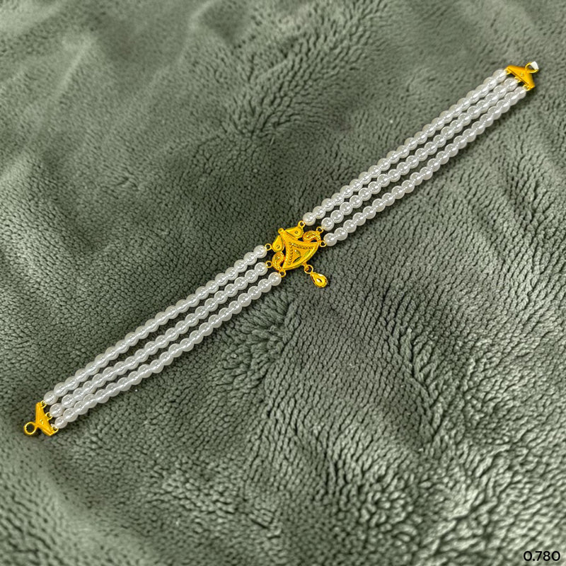 GMC22K- (Q5TW4E) (WGT: 0.780 GM APPROX) BIS HALLMARK CERTIFIED 916 22KT GOLD MOTI CHOKER 1 PIECE  WITH ADJUSTABLE TASSEL FOR GIFT IN MARRIAGE.