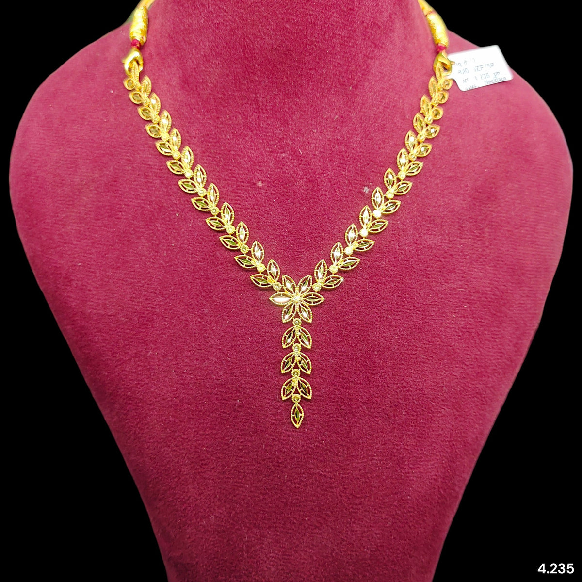 GOLD NECKLACE-(WGT: 4.235 GM APPROX) BIS CERTIFIED HUID HALLMARK 375 9KT GOLD NECKLACE 1 PIECE FOR WOMEN WITH FREE ADJUSTABLE TASSEL. (JZF75P)